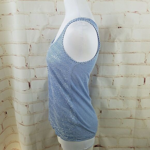 3/$25 J CREW factory tank XS sequins stripe blue - Picture 3 of 6